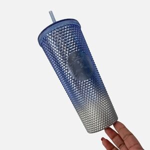 Starbucks Holiday Icy Ombre Blue Silver Venti‎ Studded Tumbler Large